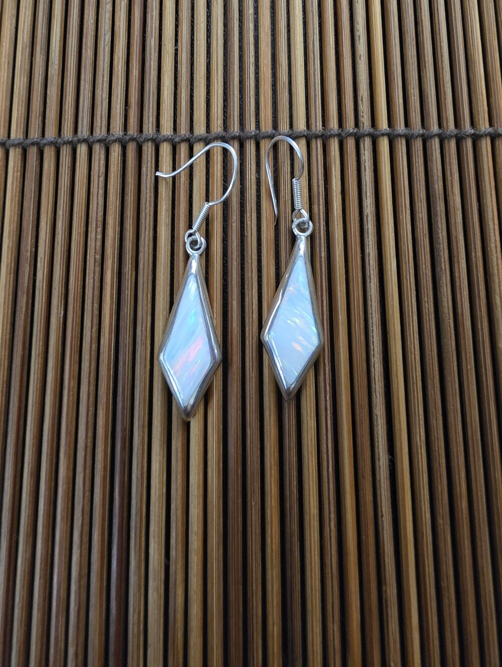 925 Silver Opal Dangle Earrings